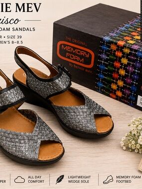 bernie mev. Silver Woven Slingback Sandals